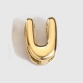 Gold retro bubble letter U pendant charm for DIY necklaces and bracelets handmade jewelry - Letter U / Gold