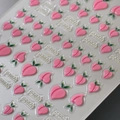 Adesivi per unghie 3D a tema pesca in resina con scritte peach trasparenti ed effetto gel - Stile in Rilievo Pesca Rosa 5D (CO-344) / CO-344 Ultra Alta Gelatina