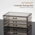 Three-layer clear grey acrylic jewelry organizer box with three drawers 23.5x13.5x10.5cm - 3 Drawers / Gray