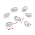 Set of 7 silver faceted stainless steel spacer beads measuring 6.5mm x 4mm for DIY jewelry - 6.5x4mm / Steel