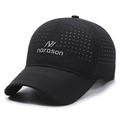Berretto da baseball nero traspirante in mesh con fori laser e logo narason sport - Regolabile / Nero