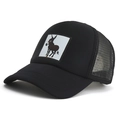 Cappellino trucker nero traspirante con patch asino per protezione solare estiva moda - L (58-60cm) / Borgogna