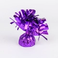 Vibrant purple foil balloon weight with decorative fringe for party decorations - Purple