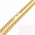 Classic 18K gold plated stainless steel Cuban link necklace with lobster clasp detail - 8mm