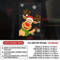 Christmas reindeer window static cling with white snowflakes in multiple size options - Reindeer with Scarf (P-SD759)
