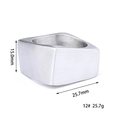 Minimalistischer geometrischer Edelstahlring für Herren mit gebürsteter Silberoberfläche - US 7 / Stahlfarben
