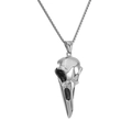 Punk zilveren roestvrijstalen kraaienschedel hanger ketting met boxketting heren - Alleen hanger / Zilver