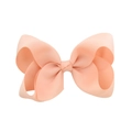 Handmade 4-inch pink grosgrain ribbon bow hair clip for girls with textured finish - Pink (#16)