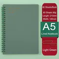 Taccuino a spirale A5 verde chiaro Morandi con 80 fogli a righe e copertina in PP - A5 a Righe / verde chiaro