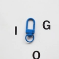 Bright blue painted metal swivel lobster clasp for DIY keychains and accessories - Dark Blue
