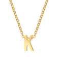 Minimalist gold titanium letter K pendant necklace with delicate chain for women - Letter K / Gold