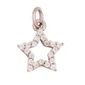 DIY copper pendant with hollow star shape and clear zircon stones in silver finish - Hollow Star / White Gold