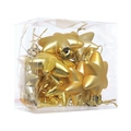 Set of 12 golden 5cm hexagonal star Christmas tree ornaments in transparent box - Gold