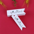Etichette regalo rettangolari Merry Christmas con alberi verdi su sfondo rosso festivo - Stile Bianco Agrifoglio Albero di Natale (LH-301) / 100 Pezzi/Confezione