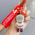 Pixel-Astronaut-Schlüsselanhänger mit rotem Silikonarmband und Sternanhänger - Pixel Astronaut--Weiß