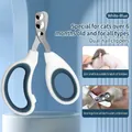 Blau-weiße Haustier-Nagelknipser für Katzen mit 2 mm und 3 mm Präzisionsöffnungen - Doppeloch Modell / Weiß+Blau