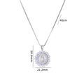 Silver-tone necklace with Virgin Mary pendant, white cubic zirconia and 12 pearls - Mary A450/Silver/Round Imitation Pearl Style
