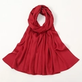 Elegant bright red silk-feel bubble satin hijab scarf with premium rolled edge finish - Red