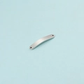Conector de barra rectangular curvada de acero plateado con agujeros dobles para joyería DIY - Barra Larga Curva de 6*35mm / Color Acero