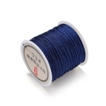 Close-up of 0.8mm dark blue polyester cord roll for DIY hand-woven jewelry making - Navy Blue