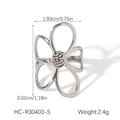Maßangaben für den hohlen Blumenring mit einer Breite von 1,93 cm und Höhe von 3,02 cm - Silber Stil (HC-R30403-S)