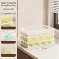 Large 3-layer food-grade dumpling storage box with lids and anti-stick texture for freezer - Large - 3 Pack