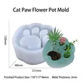 Detalle de molde de silicona de pata de gato para resina, dimensiones 121x120x48mm para macetas - D3474-Molde para Maceta de Pata de Gato