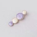 Fermaglio per capelli in metallo dorato con marmo viola e beige in stile minimalista - Cerchio Viola