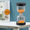Reloj de arena naranja de 3 minutos con tapas negras, altura 98,5mm y diámetro 43mm - 3 Minutos / Azul