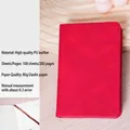 A7 red PU leather notebook with 200 pages 80g paper on a natural wooden tray - A7 (No Buckle / 100 Sheets) / Red