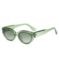 Gafas de sol cat-eye verde translúcido con lentes grises degradadas en ángulo de 45° - Montura Verde / Lentes Verdes