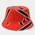 Dettaglio del cappello da pescatore rosso con strisce geometriche nere e bianche in tela - M (56-58cm) / Strisce diagonali rosse nere e bianche (Colore 21)