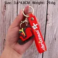 Christmas sleigh PVC keychain with red silicone wristband and golden metal clasp ring - Christmas Sleigh-3