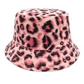 Detail eines Anglerhuts mit rosa Leopardenmuster und verstärkten Nähten an der Krempe - M (56-58cm) / Rosa Schwarz Leopard Stil (4#)