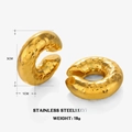 Ear cuff a forma di C in acciaio inossidabile placcato oro 18K diametro di 3cm - 1 paio / Oro