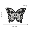 Black and white skull butterfly embroidered patch, dimensions 7.9x5.9cm weighing 1.6g - Skull Butterfly Patch 5#