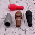 Tapones de vino de silicona en cuatro colores rojo gris marrón y negro para botellas - Ajuste regular / Color Aleatorio