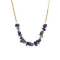 Handmade necklace with gold chain and irregular dark blue lapis lazuli stones - Lapis Lazuli