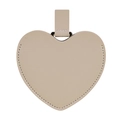 Irregular heart shaped portable PU leather mirror in elegant beige with stitching - Light Gray