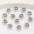 Polierte silberne 14k vergoldete Melonen-Zwischenperlen für DIY-Schmuckherstellung - 5mm / Weißgold