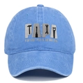 Detailed embroidery on light blue washed cotton baseball cap with Papa and tool design - Light Blue