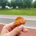 Amber acetate hair claw clip in French croissant design with premium glossy finish - Small Croissant (Approx. 4cm)