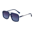 Vintage square sunglasses with blue transparent frames and gradient blue lenses - C4 Translucent Blue Silver/Gray Blue