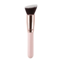 Angled foundation brush with pink handle and bicolor bristles for makeup application - Angled Foundation Brush / Pink