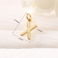 Polished 14K gold-plated letter X alphabet pendant with size and weight dimensions - Gold - Letter X