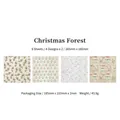 Set de pegatinas navideñas vintage con acebo y árboles para decoración de tarjetas DIY - Bosque de Navidad