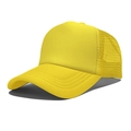 Bright yellow mesh trucker hat with foam front panel and adjustable strap in plain color - One Size(56-58cm) / Regular Yellow Mesh Hat