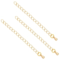 Three-piece 14k gold-filled extension chains with lobster clasps for DIY jewelry making - Extender Tail Chain / 60mm / 18K Gold