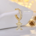 S925 silver gold-plated earring with sparkling CZ letter X pendant for women - Letter X (Gold)