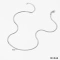 Collana a catena serpente minimalista in acciaio inossidabile argento da 2 mm - 2mm / Collana d'Argento (D1246)